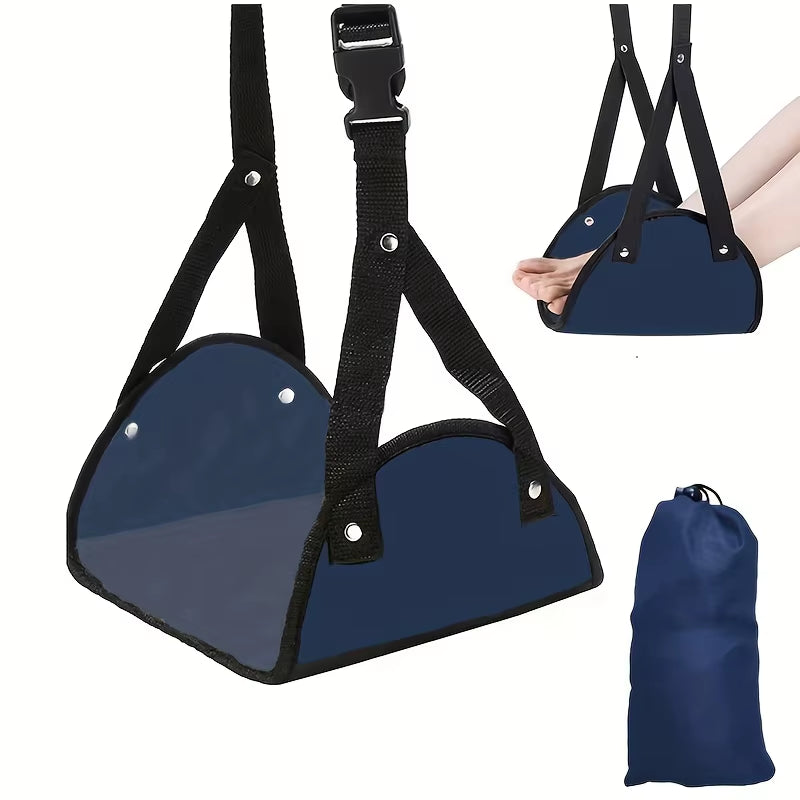 Airplane Footrest with Adjustable Strap, Portable Hammock Leg Rest, Perfect Travel Accessories