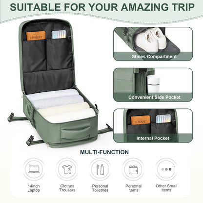 40X30X20 Cabin Bag Travel Backpack for Men Women Hand Luggage Leisure Laptop Backpack Compatible with Wizz air and Ryanair