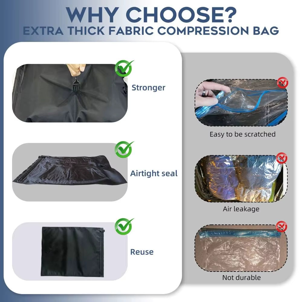 Reusable Hand Roll Vacuum Bags for Travel Waterproof Vacuum Compression Bag Portable Luggage Vacuum Storage Bag Space Saver